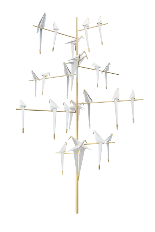 Close-up of the brass branch structure