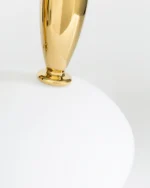 Rabbit lamp illuminated, showing warm glow