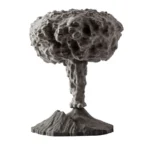 Volcano lamp with basalt base, front view