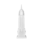 Architectural lamp illuminated in color, angled view