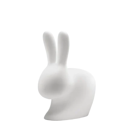 Rabbit lamp being used as a low seat