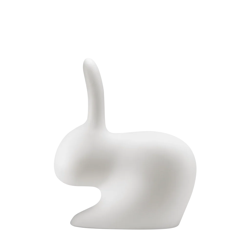 Qeeboo--Rabbit-Lamp-with-Rechargeable-Led--design-Stefano-Giovannoni--02--translucent Rabbit lamp, rear view showing ears