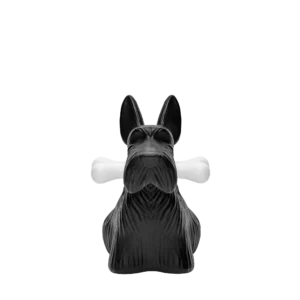dog night light, black terrier design, front view