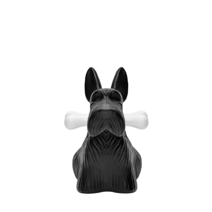 dog night light, black terrier design, front view