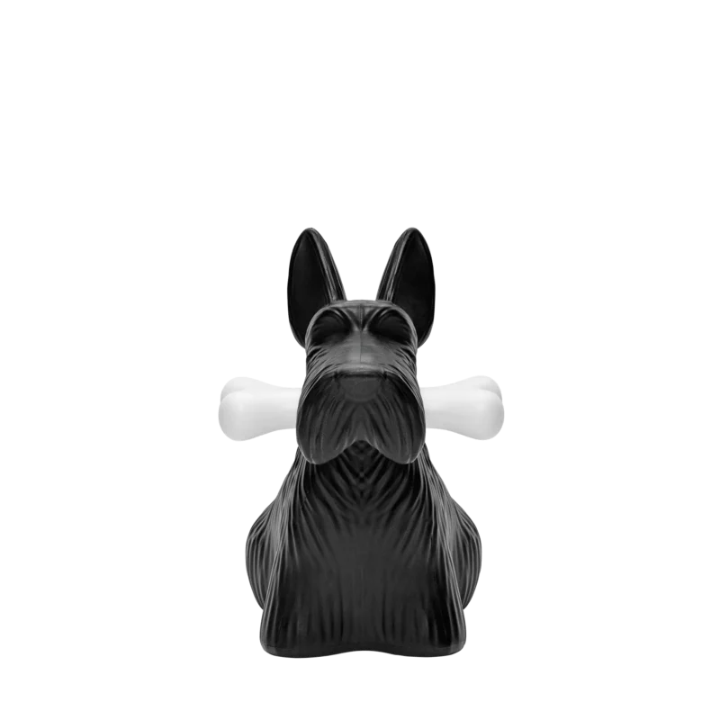 dog night light, black terrier design, front view