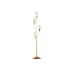 Tree floor lamp in gold leaf wrought iron, front view