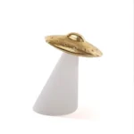 Table Lamp UFO, close-up detail of the resin finish