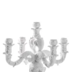 White chimpanzee bust candelabra, alternate angle