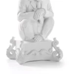 White resin chimpanzee bust candelabra, front view