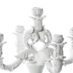 Detail of the candelabra's five candle arms