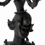 Black clown bust candelabra, alternate angle