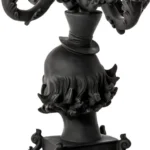 Black resin clown bust candelabra, front view
