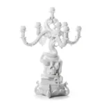 skull candle holder, giant white design, front view