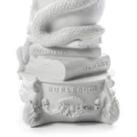 Close-up of the sculptural detail on the skull candelabra
