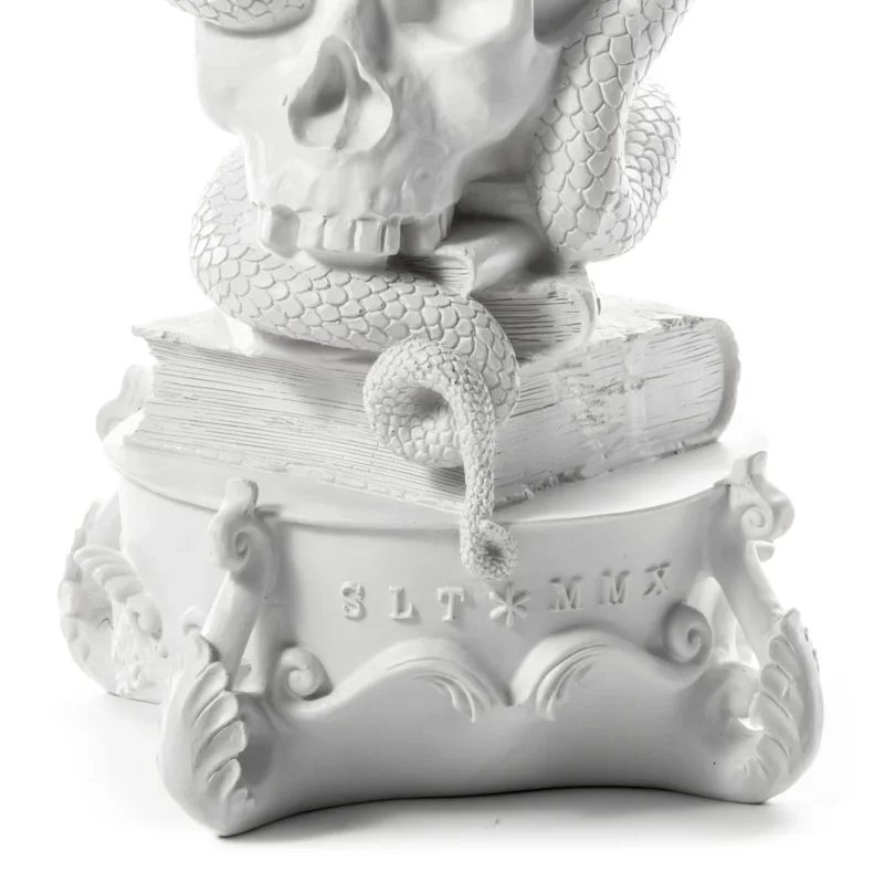White skull candelabra, alternate angle