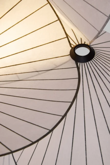 Sculptural pendant light, view from below