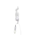 Table Lamp Cat Chichi White, shown on a nightstand
