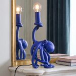 : Table Lamp Octopus Blue, illuminated view