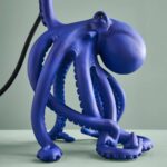 : Table Lamp Octopus Blue, illuminated view