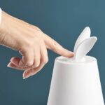 Table Lamp Rabbit LED Matte White, shown with its USB docking station