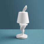Table Lamp Rabbit LED Matte White, shown with its USB docking station