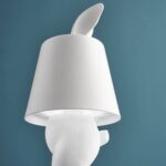 Table Lamp Rabbit LED Matte White, shown with its USB docking station