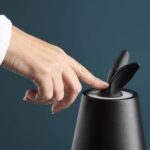 Table Lamp Rabbit LED Matte Black, shown with its USB docking station