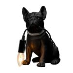 Table Lamp Bulldog Black, illuminated view