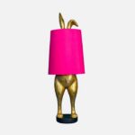 Table Lamp Rabbit Gold and Magenta, close-up of the magenta shade