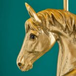 Table Lamp Horse Gold, full front view of the horse sculpture