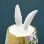 Table Lamp Rabbit Gold and White Limited Edition, shown illuminated