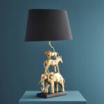 Table Lamp Safari Gold, close-up detail of the gold finish