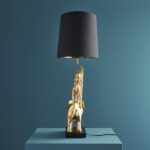Table Lamp Safari Gold, close-up detail of the gold finish