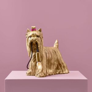 Table Lamp Dog Gold, shown on a sideboard
