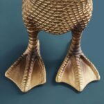 Table Lamp Duck Gold, full front view of the duck sculpture