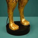 Table Lamp Rabbit Gold and Orange, close-up detail of the gold finish