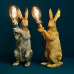 Table Lamp Rabbit Gold Meister, illuminated view
