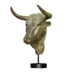 Bronze bull statue, front view