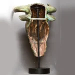 Bronze bull statue, side profile
