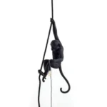 Ceiling Lamp Monkey Black, full front view of the monkey sculpture