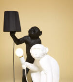 : Table Lamp Monkey Sitting White, illuminated view