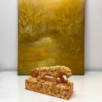 Tiger sculpture, alternate angle showing brushstroke detail