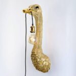 Wall Lamp Ostrich Gold Large, illuminated view