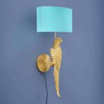 Wall Lamp Parrot Gold and Turquoise, close-up detail of the turquoise finish
