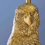 Wall Lamp Parrot Gold and Turquoise, illuminated view