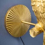 Wall Lamp Parrot Gold and Turquoise, illuminated view