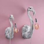 Wall Lamp Flamingo Silver, illuminated view