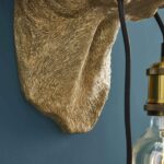 Wall Lamp Labrador Gold, shown mounted above a bedside table