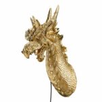 Wall Lamp Dragon Gold, close-up detail of the gold finish