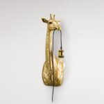 Wall Lamp Giraffe Gold Small, close-up detail of the gold finish